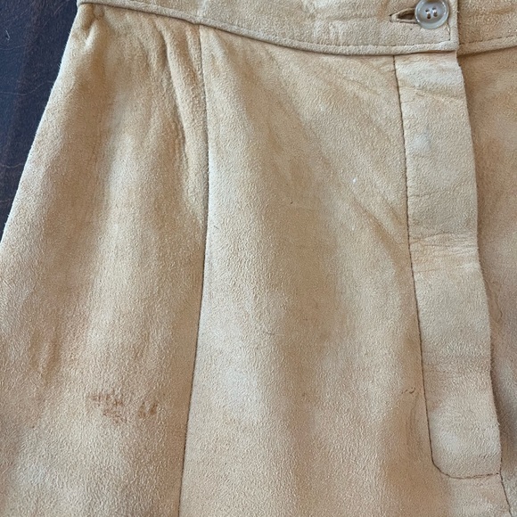Vintage 70’s Santa Fe buttery soft yellow leather suede midi skirt GUC - Picture 4 of 6